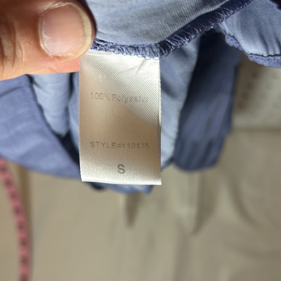 DO+BE Fun Blue Spaghetti Strap Halter V-Neck Cinched Ruffle Dress Sz Sm - Picture 7 of 12